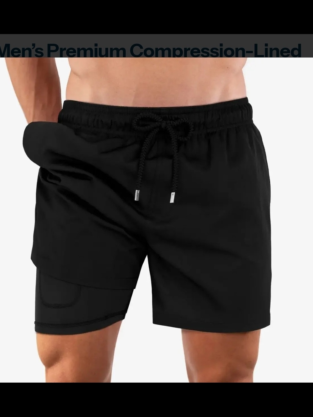 NWT Capelle MIAMI Men's Black Compression-Lined  Shorts